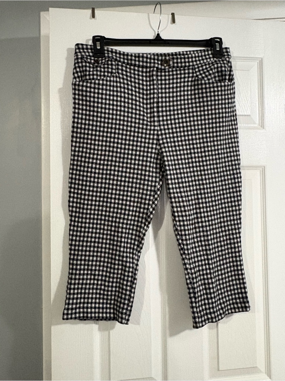 Anthropologie Black and White Gingham Pants